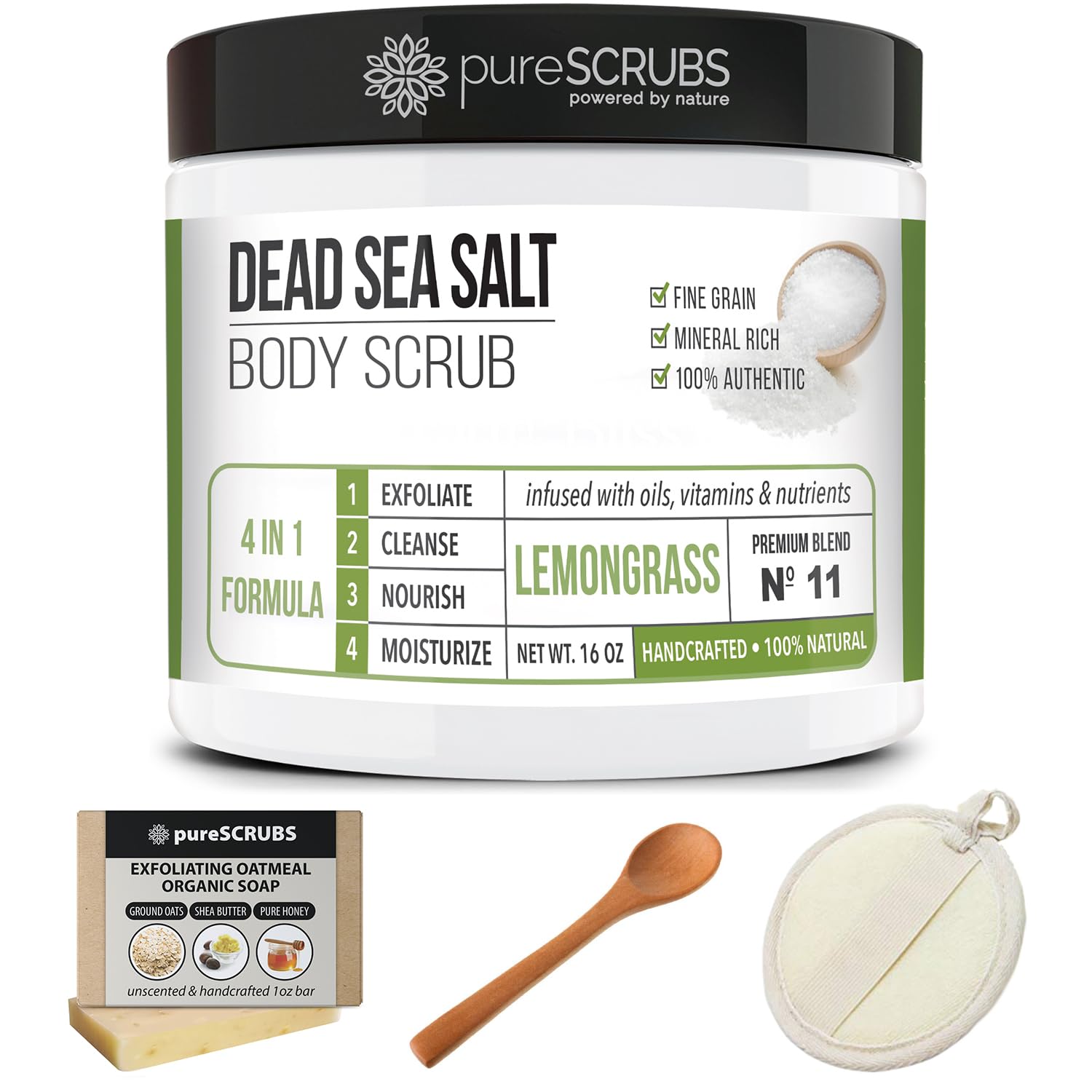 bathroom scene with pureSCRUBS in use suggests a spa-like home routine