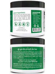 pureSCRUBS peppermint sea salt scrub wooden spoon for easy scooping and application