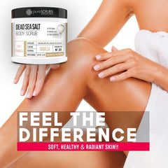 PureSCRUBS vanilla scrub close-up highlights fine exfoliating grains.
