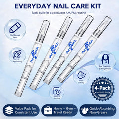PureSynth repair pen used on nail edge and surface for precise coverage.