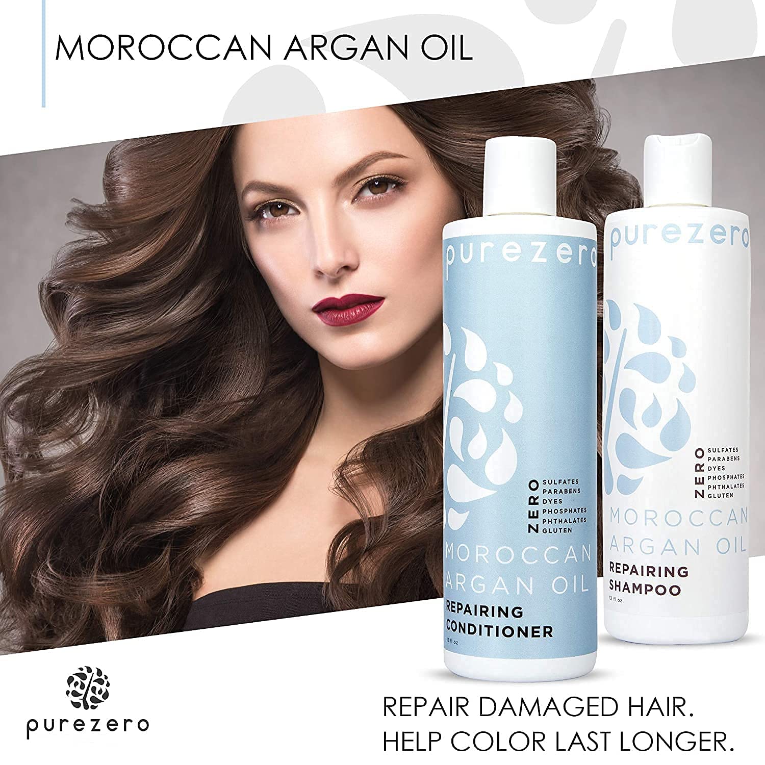 Purezero Argan Oil Shampoo close-up shows rich lather and cleansing action