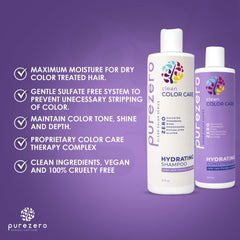 Purezero color care therapy complex illustration highlights vitamin benefits for hair