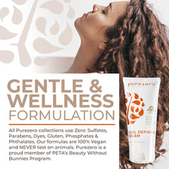 Hair twist demonstrates defined, bouncy curls with Purezero.