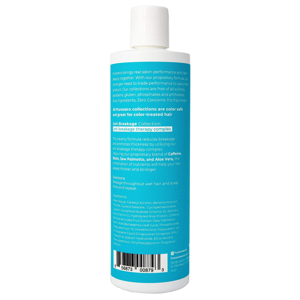 Purezero routine hero shot with bottle, conditioner, and comb
