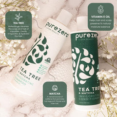 Shower scene with Purezero bottles conveys spa-like cleanse and hydration