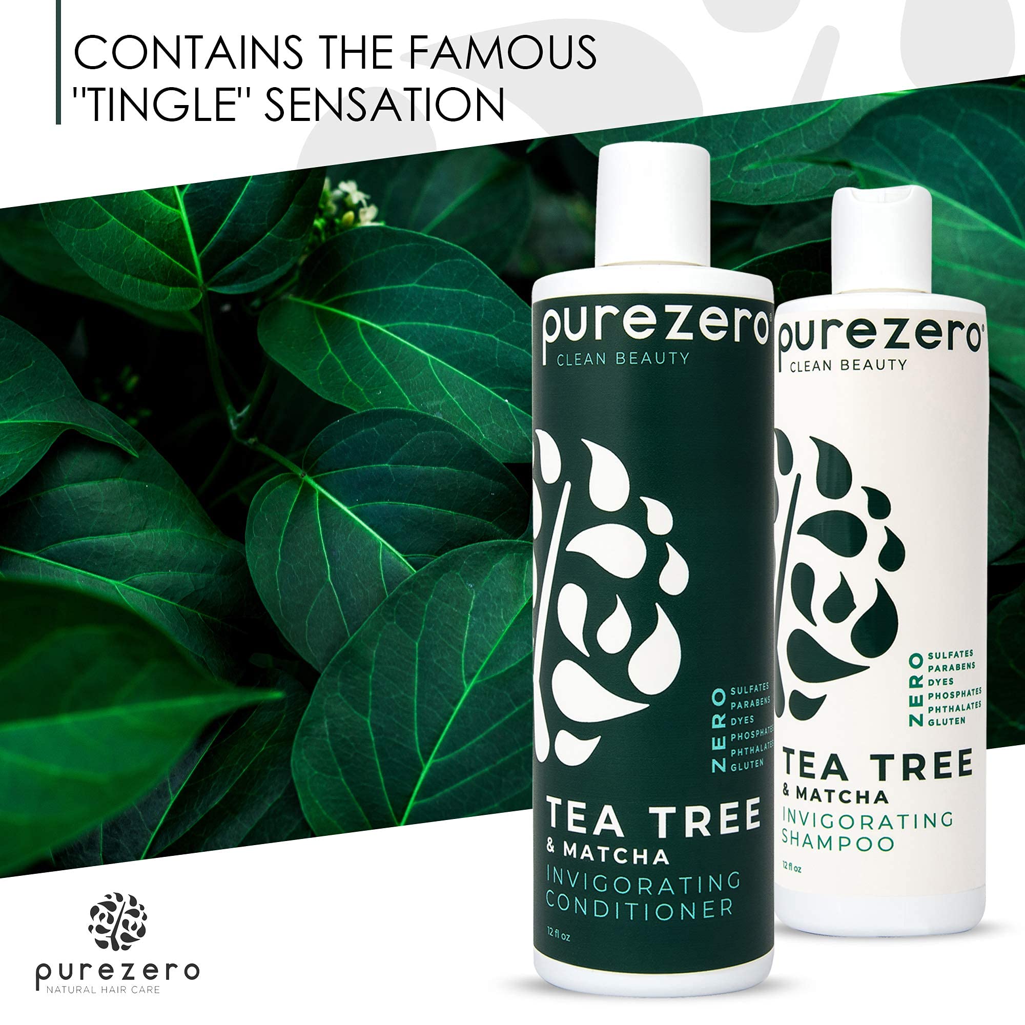 Close-up shows tingling sensation from Purezero scalp care