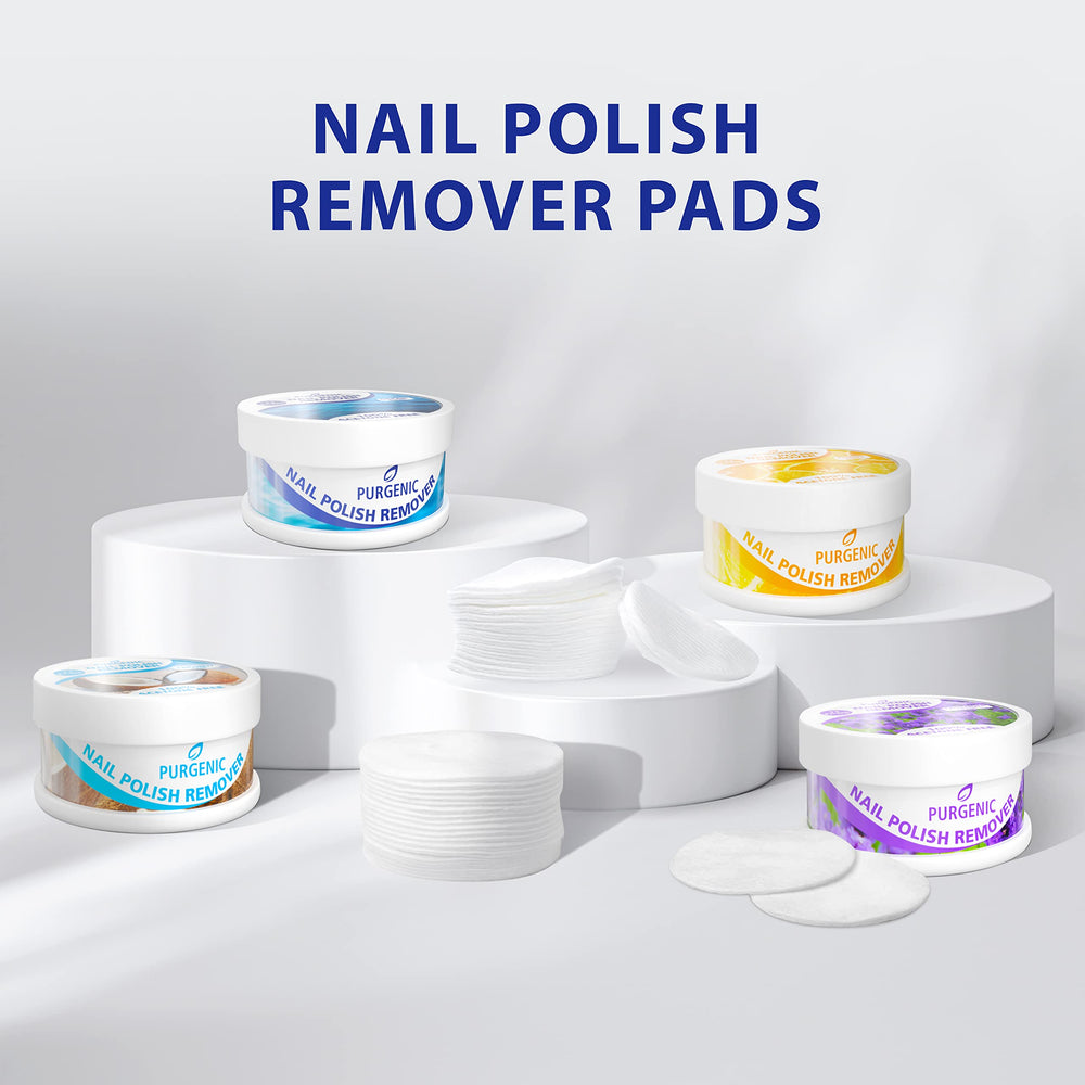Purgenic lint-free nail wipes remove polish without fibers, leaving a smooth finish.