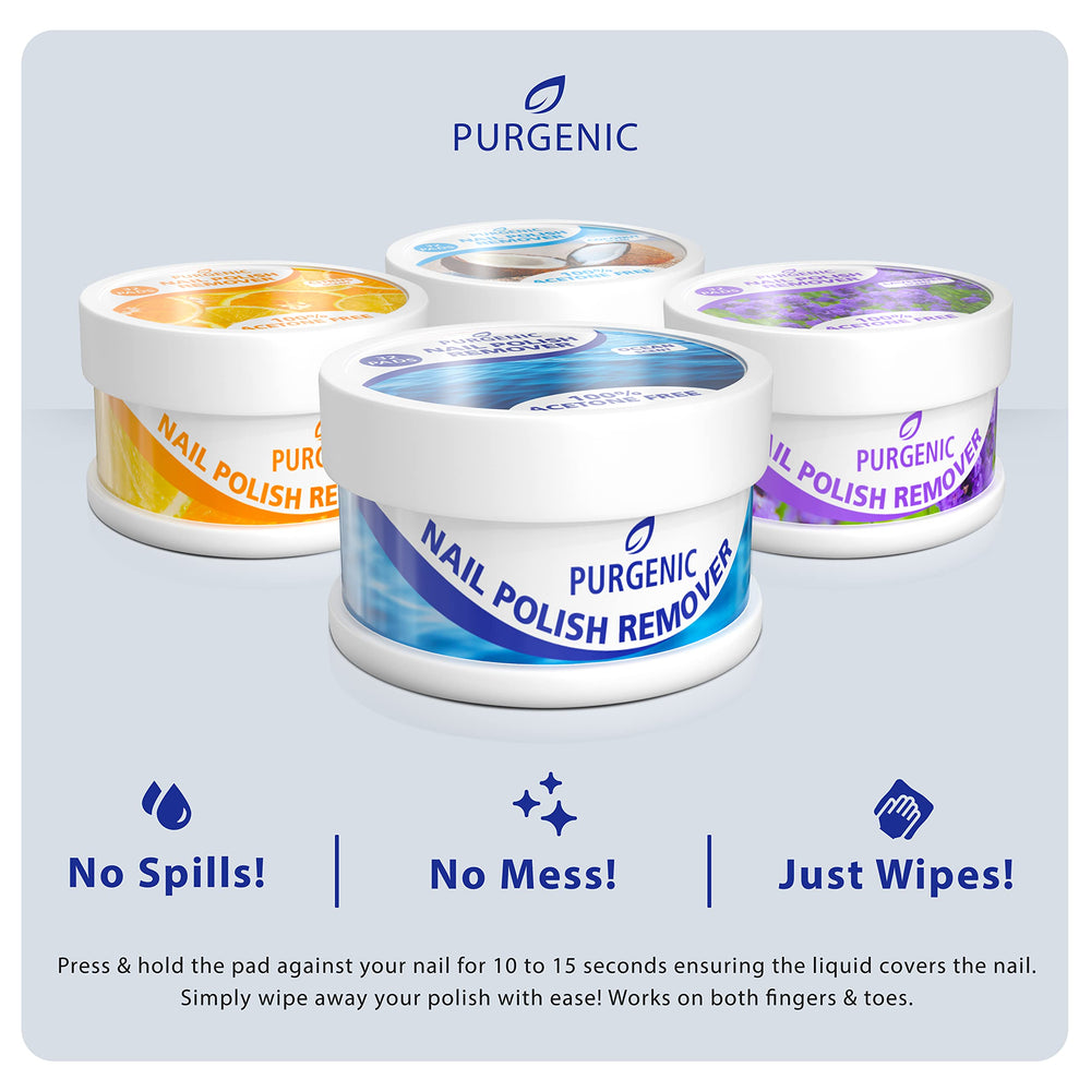 Purgenic nail remover pads with ocean fragrance offer a clean, sea-inspired removal experience.