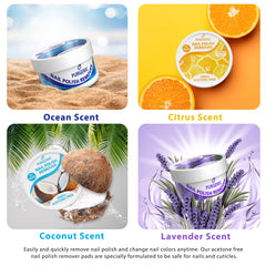 Purgenic travel-size jar keeps lint-free wipes ready for on-the-go polish removal.