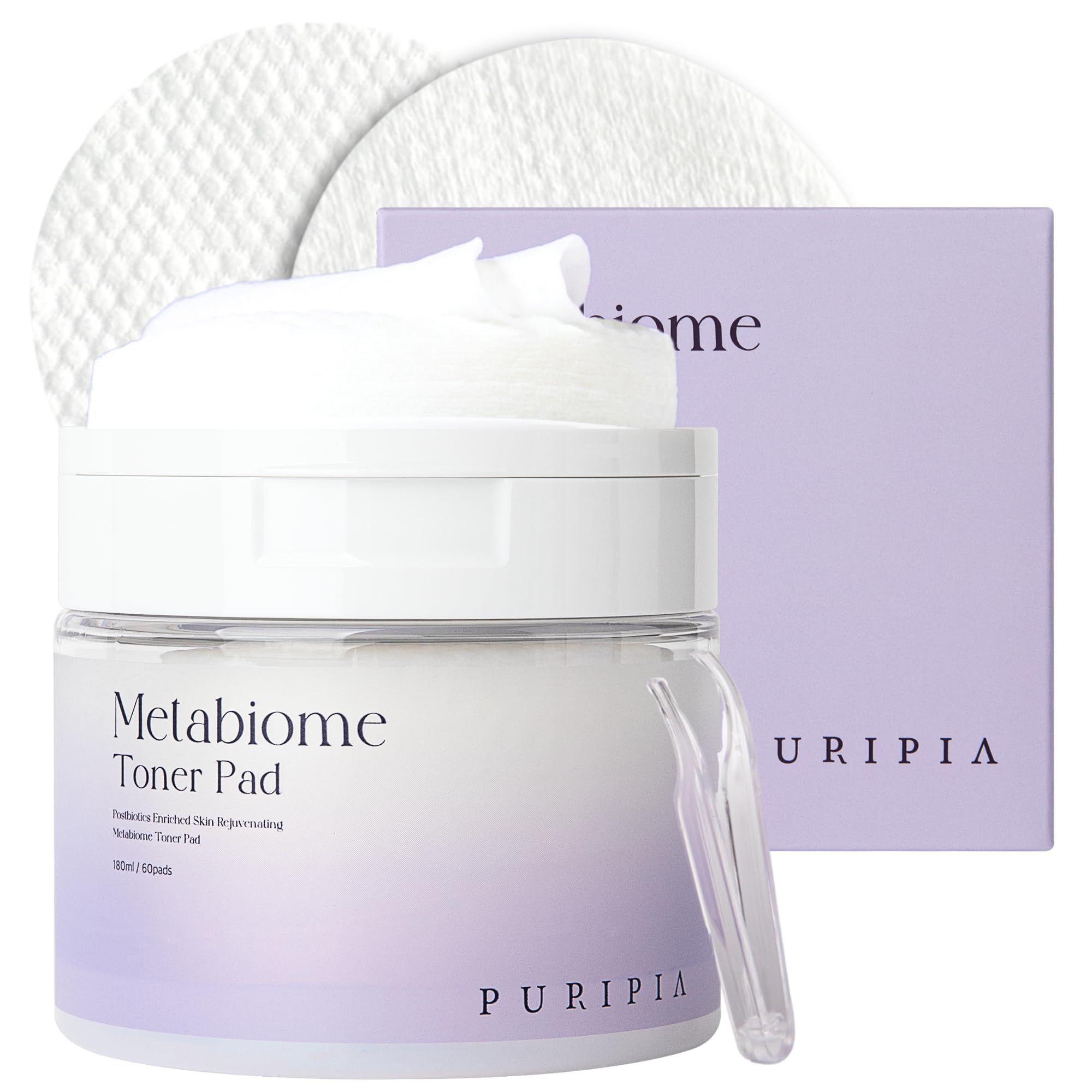 Puripia Metabiome toner pad embossed side for gentle exfoliation