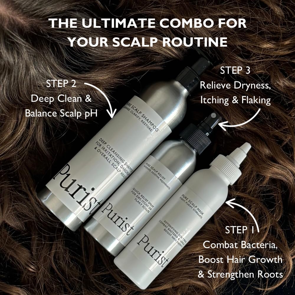 Purist Dandruff Care Trio Relief Spray: lightweight moisture soothing scalp