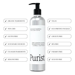 Purist Natural Shampoo foam lather indicating gentle daily cleansing