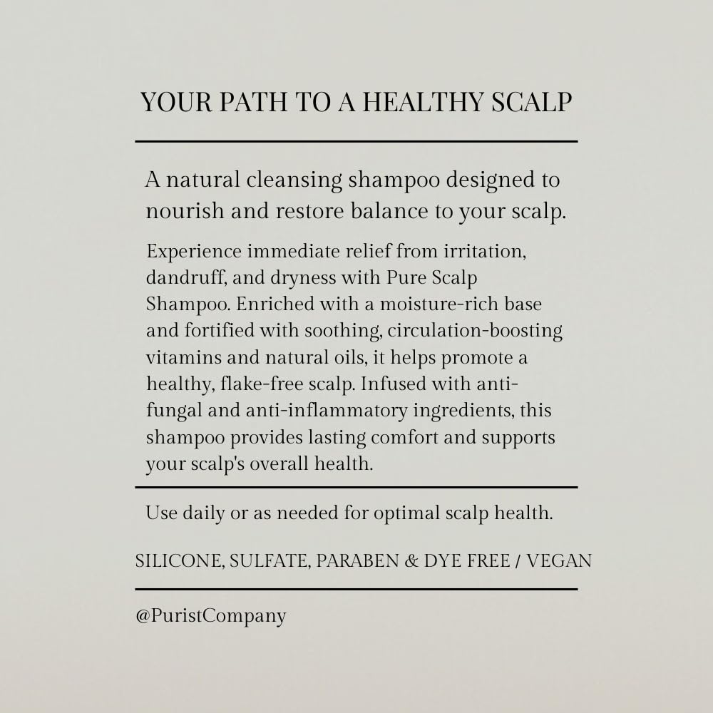 Purist Natural Shampoo vitamin-infused formula supporting scalp vitality