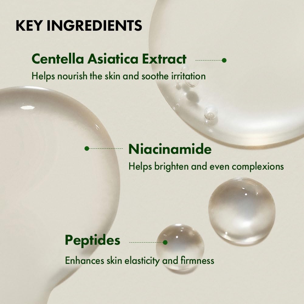 Purito Centella Unscented Serum packaging shown, minimal ingredients for calm care.