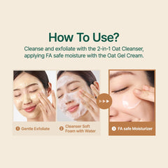 PURITO Oat Velvet Duo on bathroom shelf indicating gentle, versatile daily care.