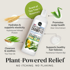 Puriya Tea Tree Clarifying Shampoo foamy lather demonstrates gentle cleansing without harsh residues.