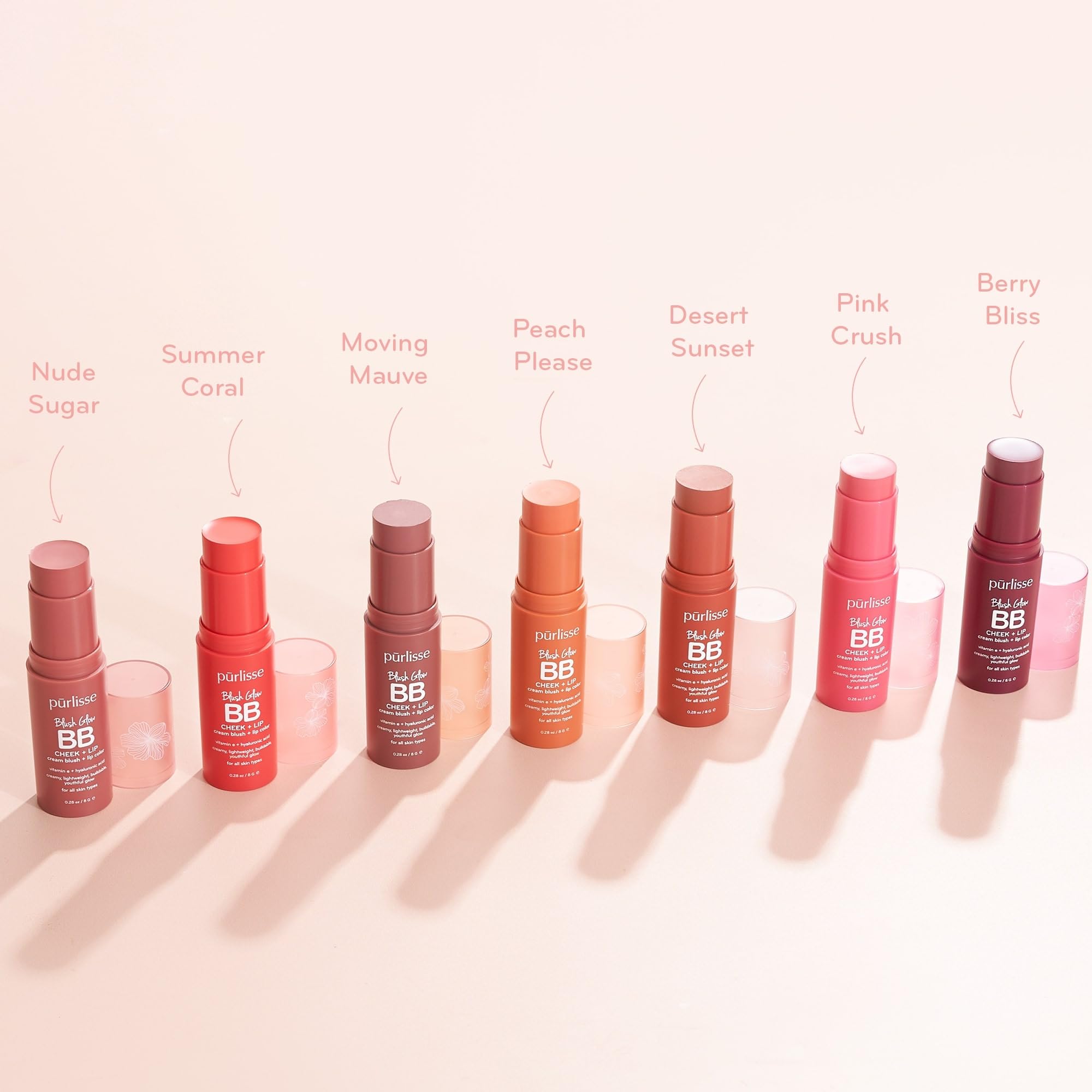 purlisse Blush Glow on lips for subtle color and hydration