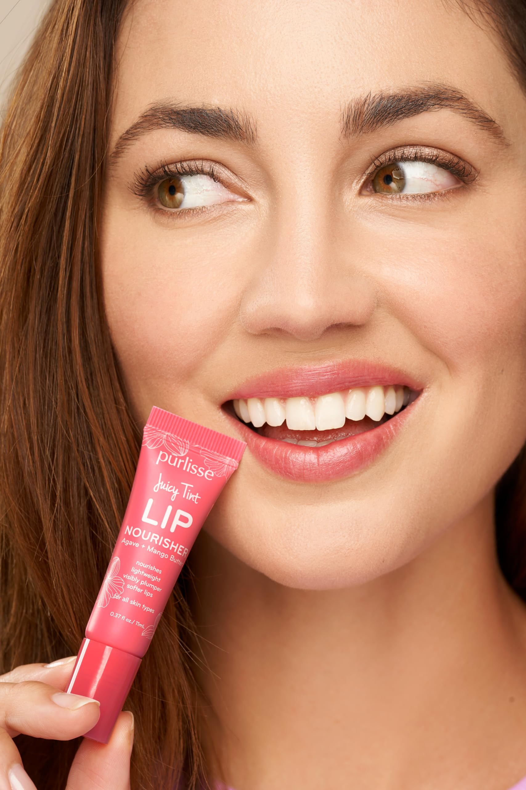 creamy texture of pūrlisse Juicy Tint Plum Shine in close-up