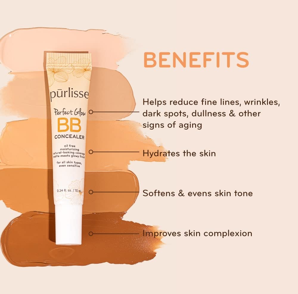 purlisse Perfect Glow BB Cream Concealer blended under-eye demonstrates seamless coverage without heaviness