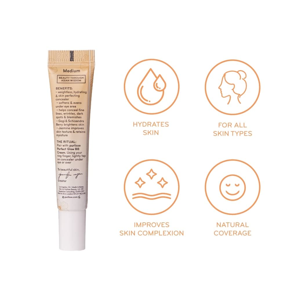 purlisse Perfect Glow BB Cream Concealer under-eye swatch reveals brightening potential and natural finish