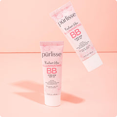Purlisse Radiant Glow BB Cream close-up shows smooth, skin-friendly texture.