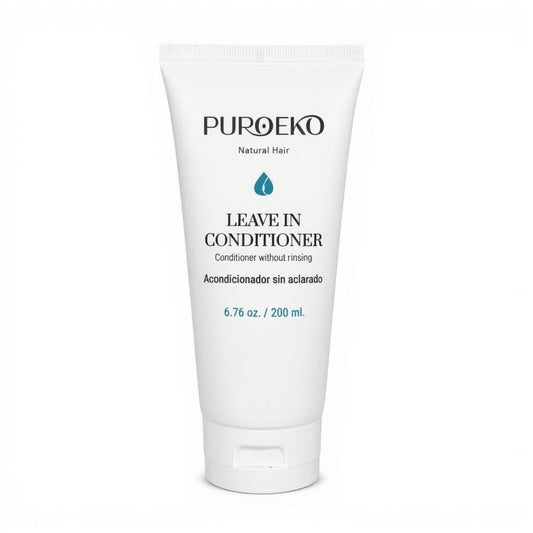 PUROEKO Hydrating Leave-In Bottle close-up highlights instant moisture for smooth hair.