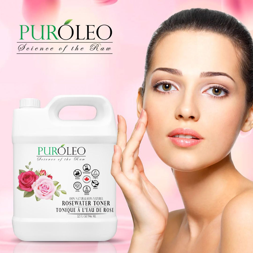 PURÓLEO Rose Water mist close-up showing delicate floral spray.