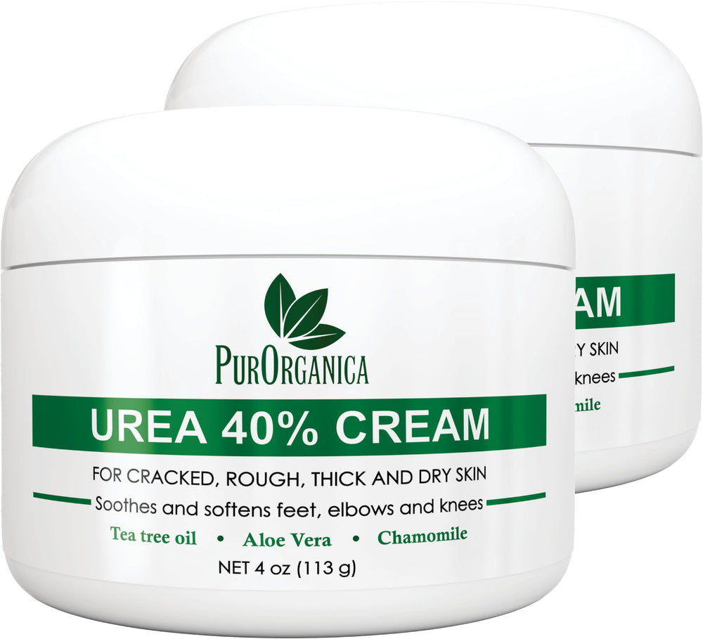 PurOrganica Urea 40% Foot Cream – USA-made bottle delivers deep hydration for dry feet.