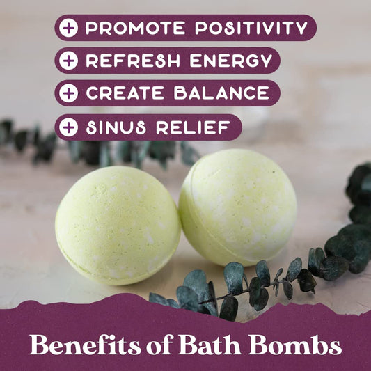 Purple Canyon gift box with eucalyptus bath bombs ready to present as a thoughtful self-care gift.