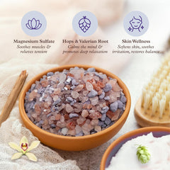 Twilight sandalwood vanilla aroma envelops the bath for relaxation