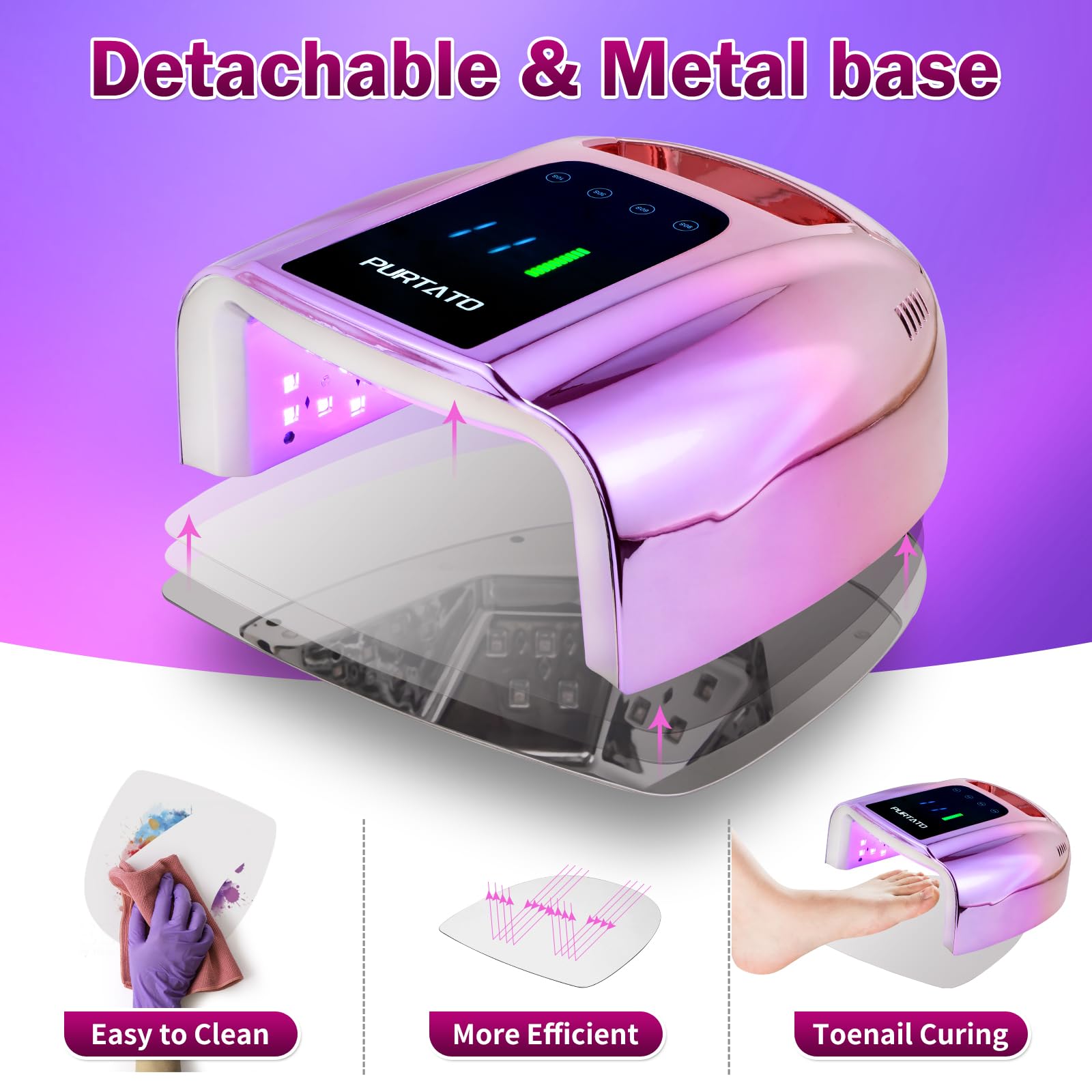 Purtato four‑timer settings for flexible curing options