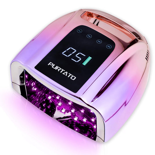Purtato Professional 96W UV LED lamp front view showing fast curing capability