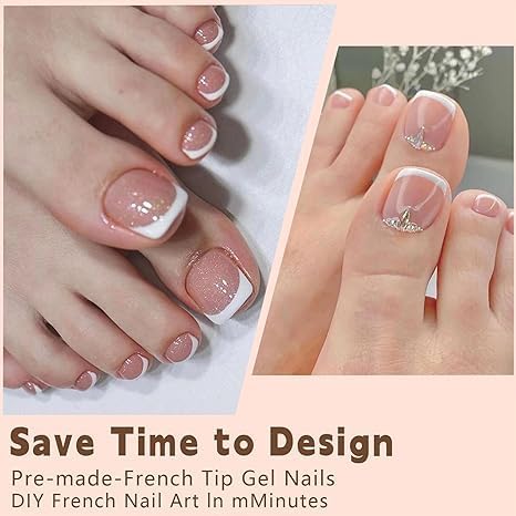 Puyokinm square press-on toenails made from ABS for durability.