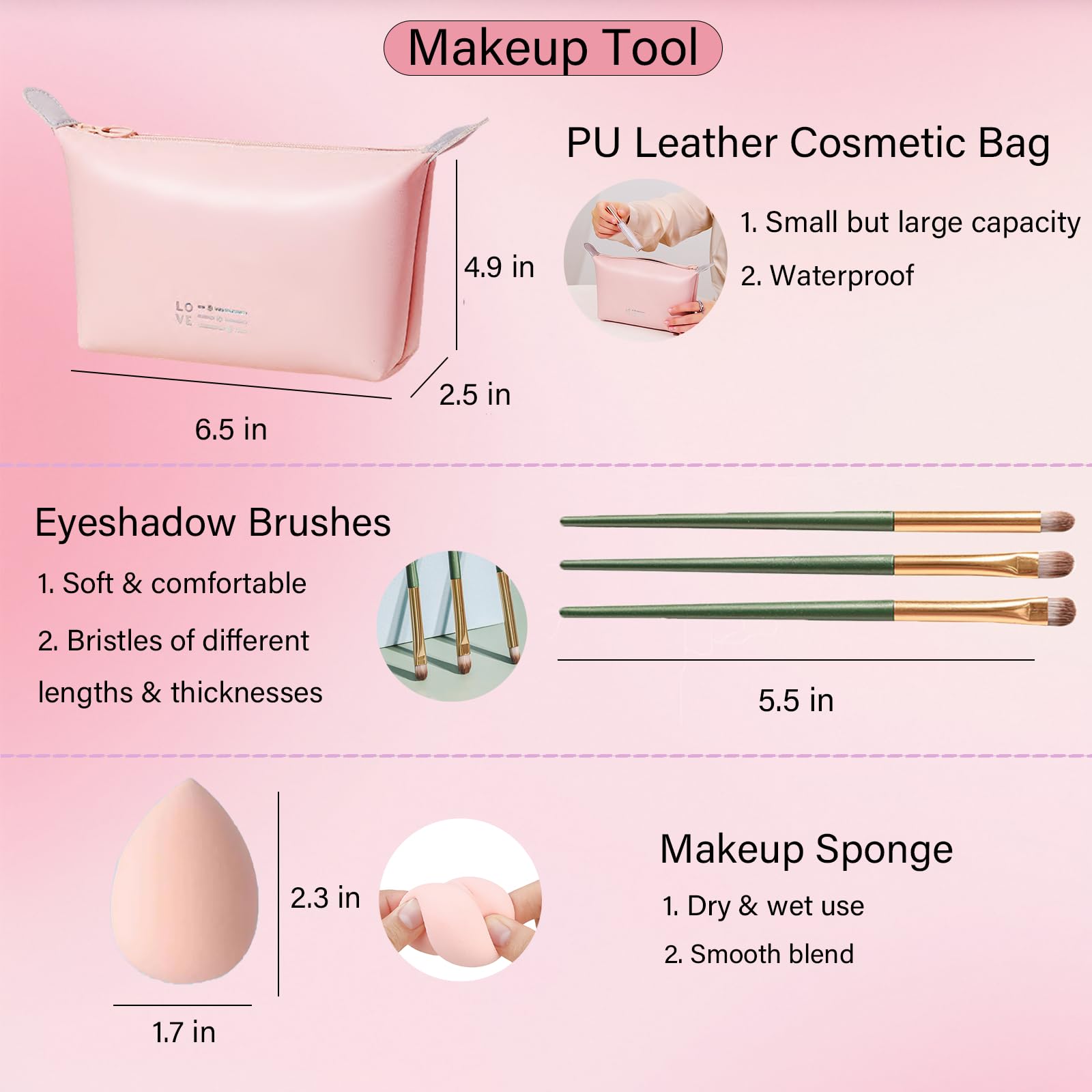 PWYSHXDF PU leather cosmetic bag keeps kit organized