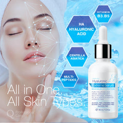 Q|Professional Care Serum for Face with niacinamide and peptides for smoother texture.
