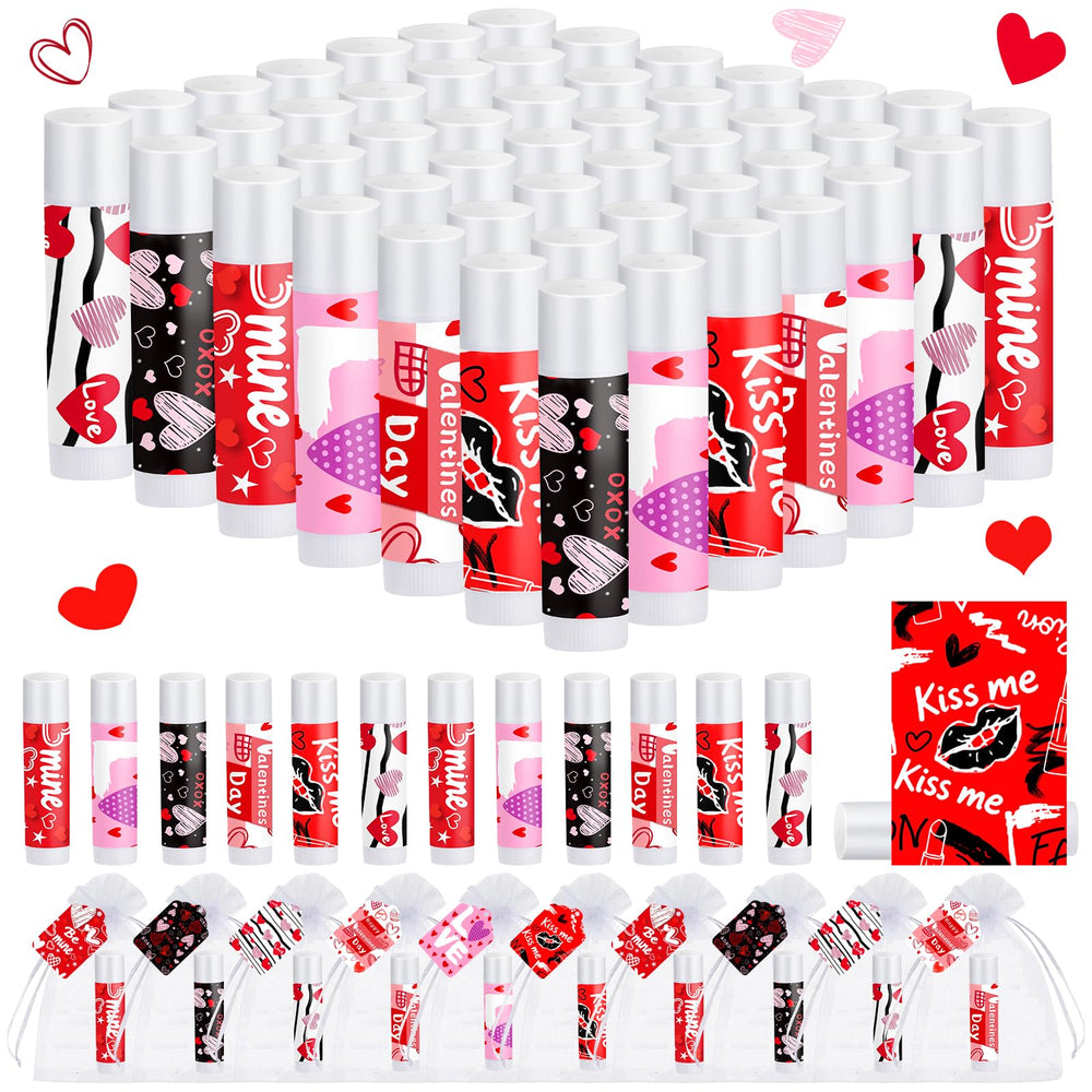QAUYETM Valentines lip balm collection – vibrant designs for gifting and daily moisturization.