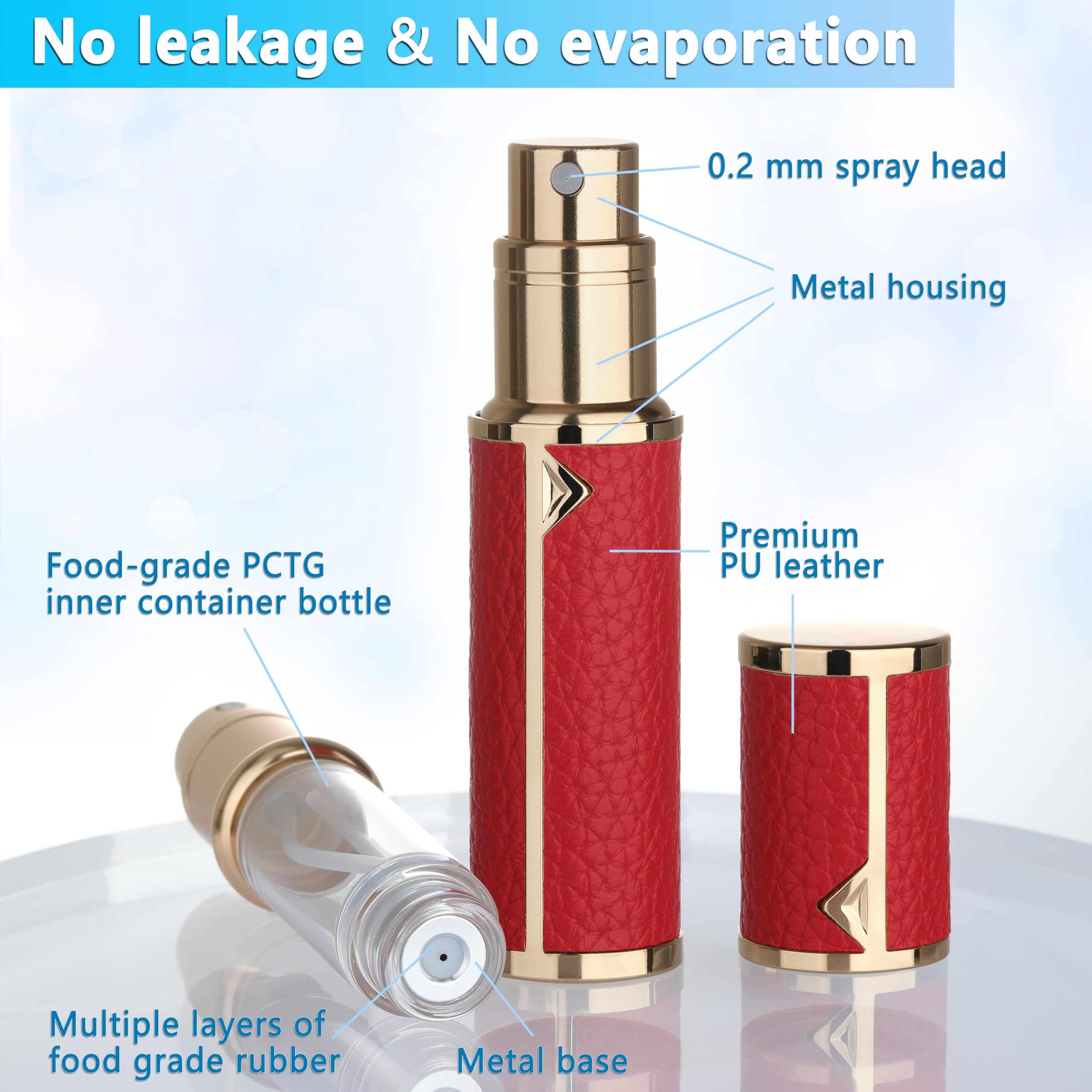 Qavhun easy-fill with two nozzle adapters for quick refills.