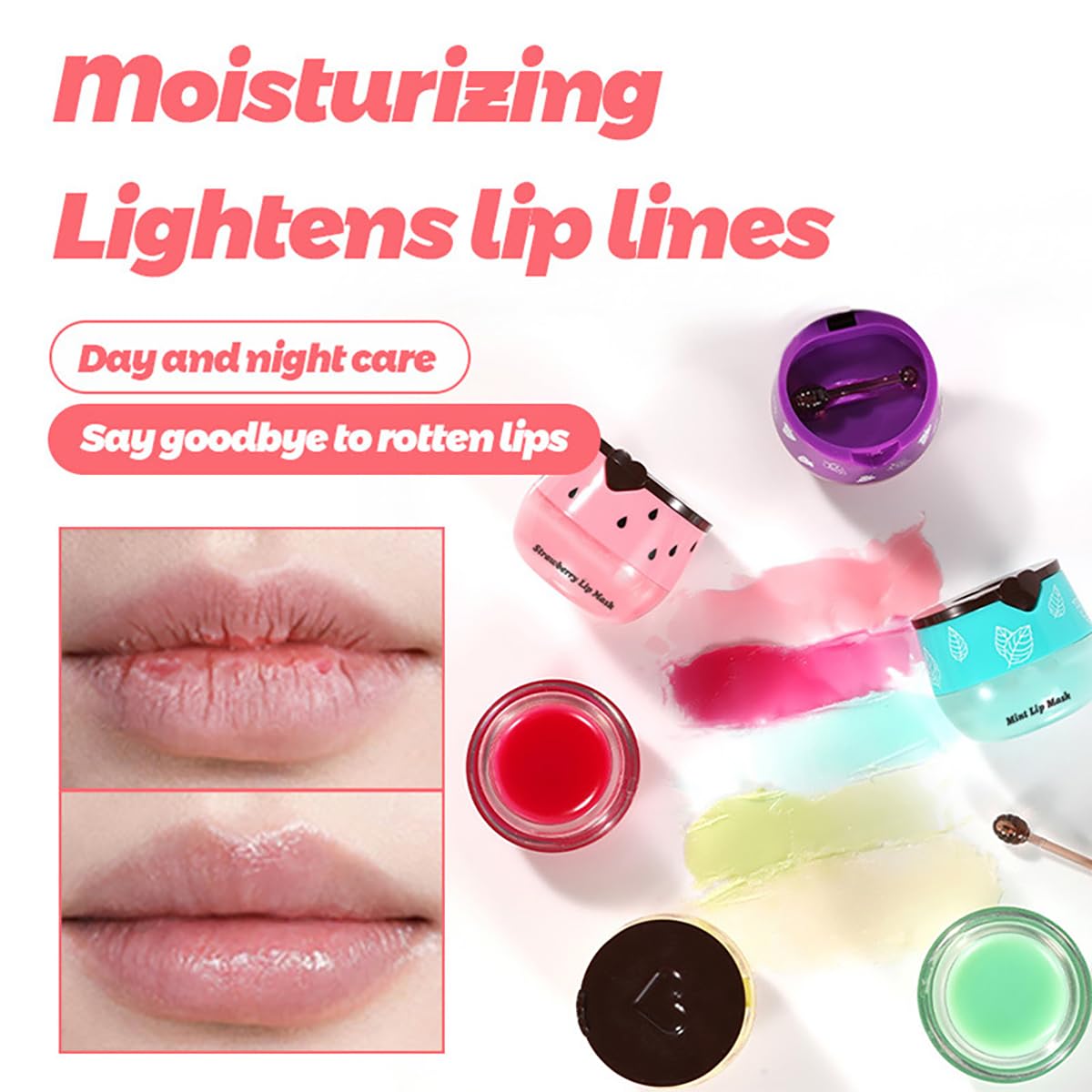 QBPPSSRY lip balm sleeping mask texture close-up showing rich moisture