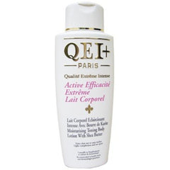 QEI+ Active Extreme Body Lotion bottle; lightweight hydration for daily softness.