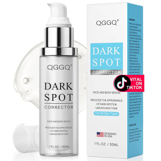QGGQ Dark Spot Serum on the face for even skin tone