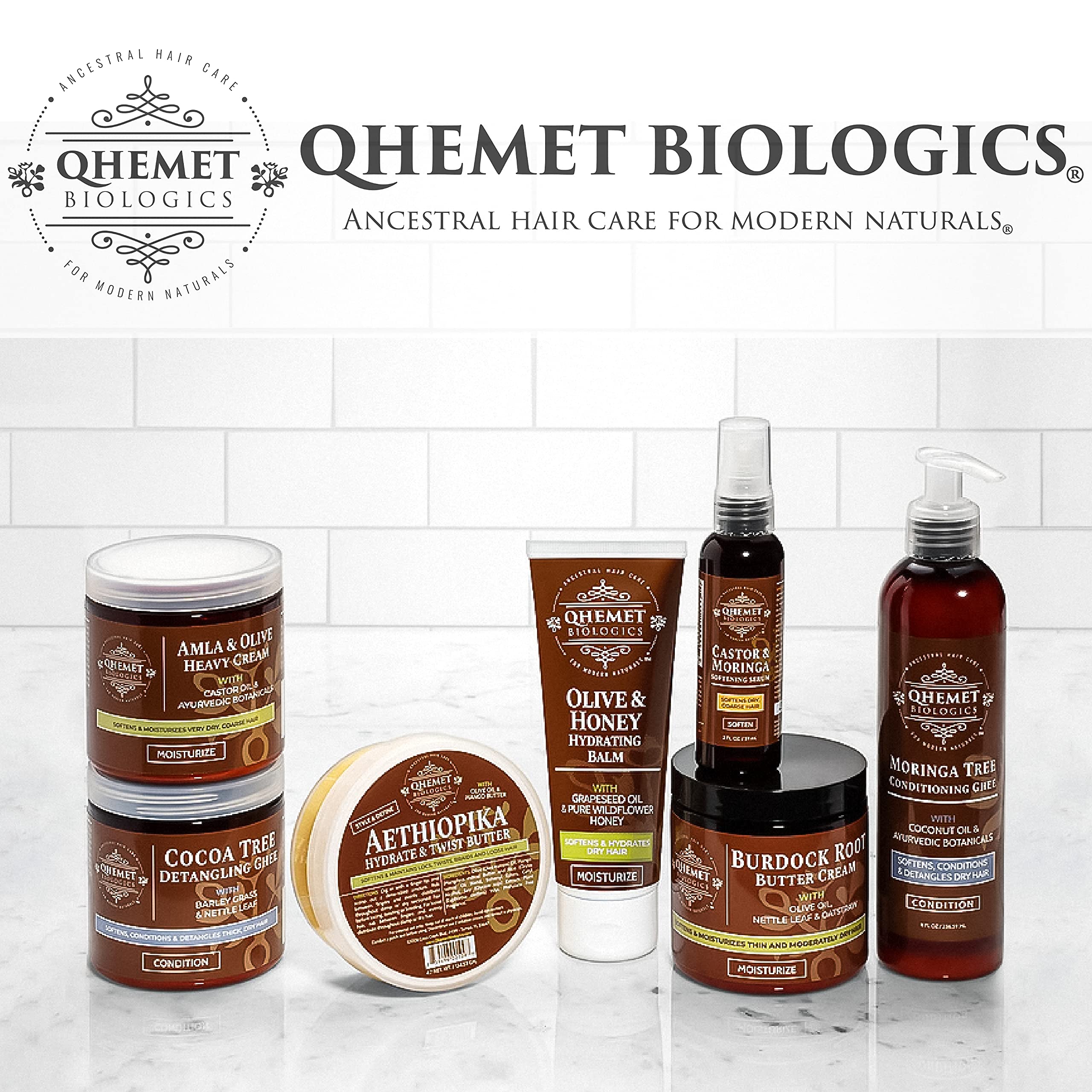 Qhemet Biologics MSM + Rosemary Scalp Balm creamy texture ready for application.