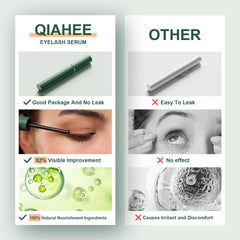 QIAHEE eyelash serum in a morning routine setup with natural light