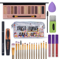 QiBest all-in-one makeup set eyeshadow palette with 12 nude shades for versatile day-to-night looks
