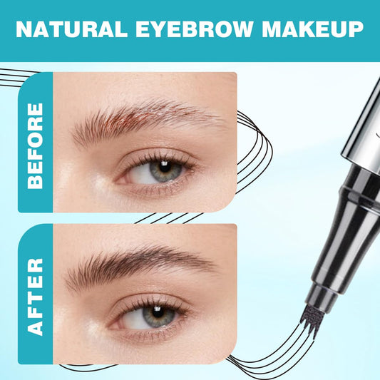 QIC eyebrow pencil in dark brown shade blends with natural brows