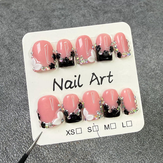 Qicaijia 3D floral rhinestones design adds elegant sparkle for occasions.