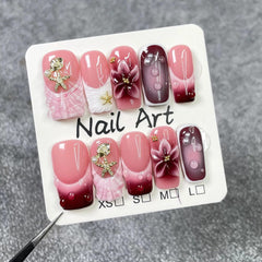 Qicaijia 3D flower shell starfish design nails for elegant looks