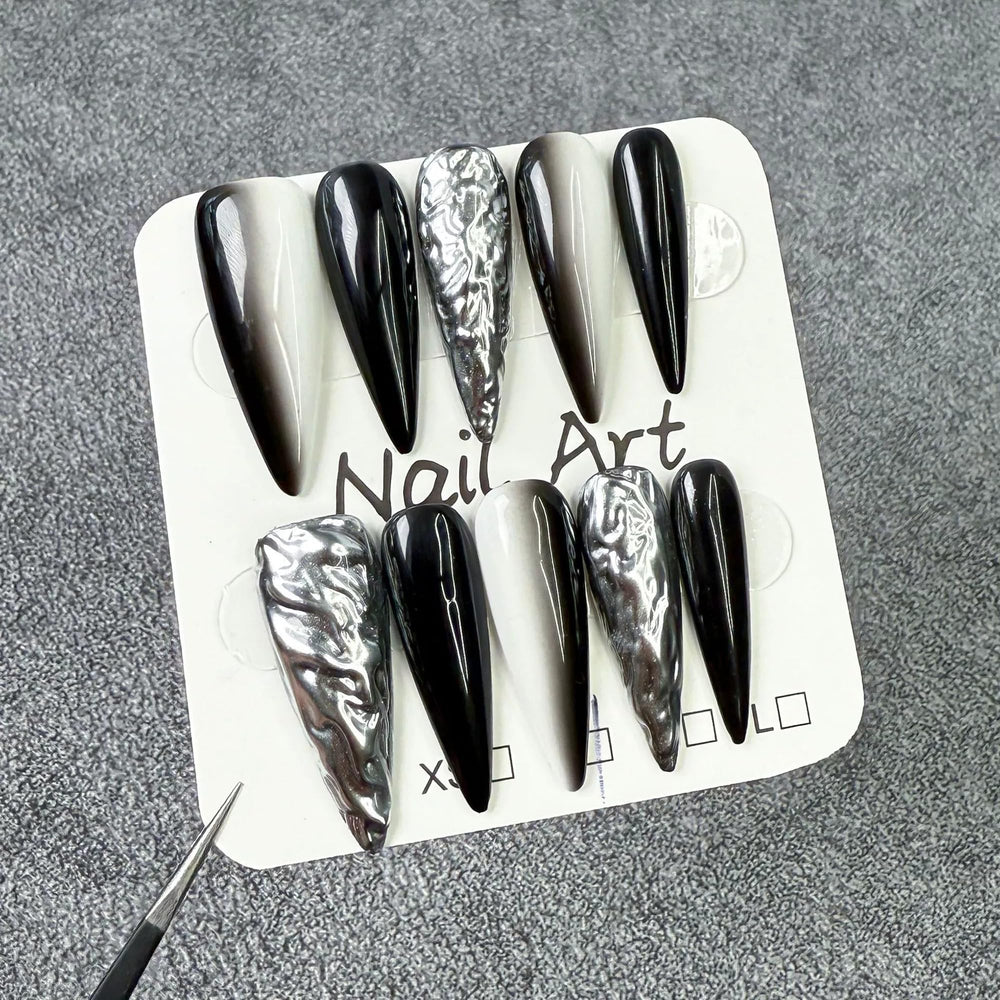 Qicaijia 3D swirl design press-on nails ideal for statement accents.