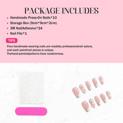 Qicaijia acrylic press-ons in size M for quick, salon-quality results at home