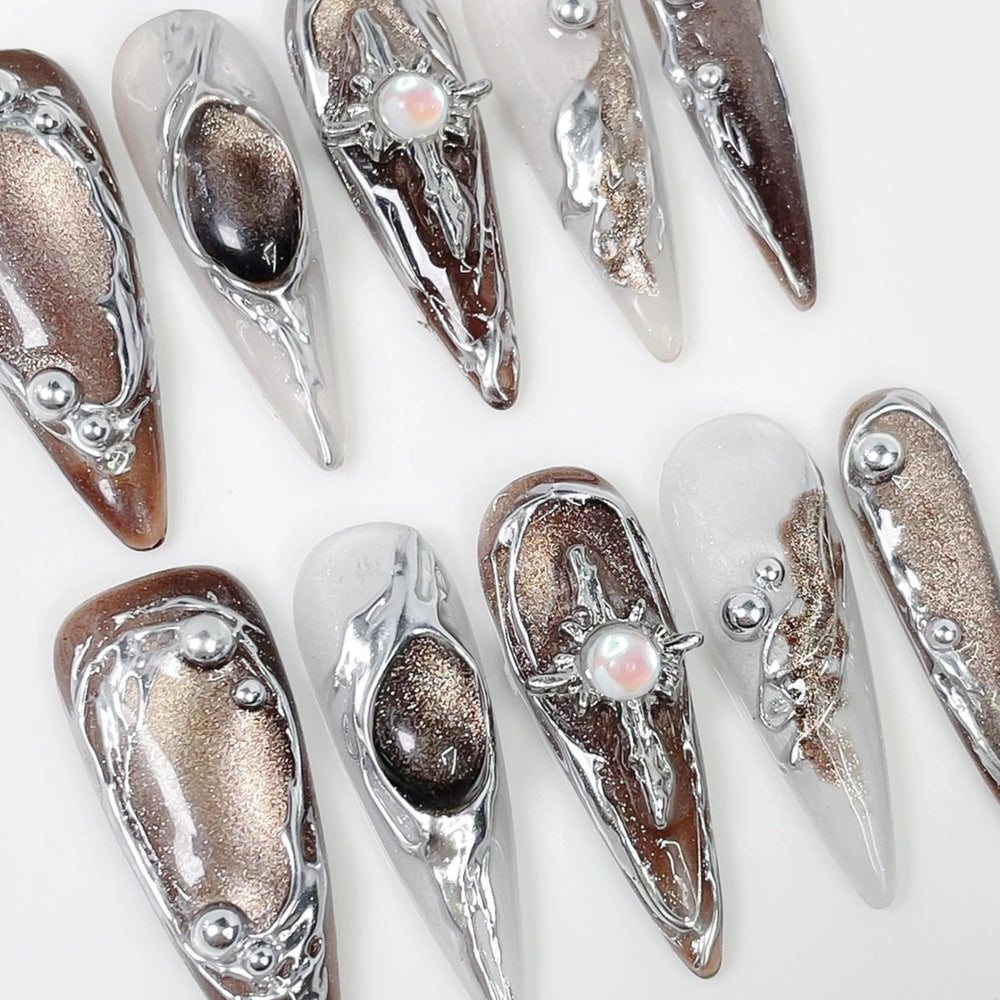 Qicaijia embossed swirl design adds texture to chic nails at home