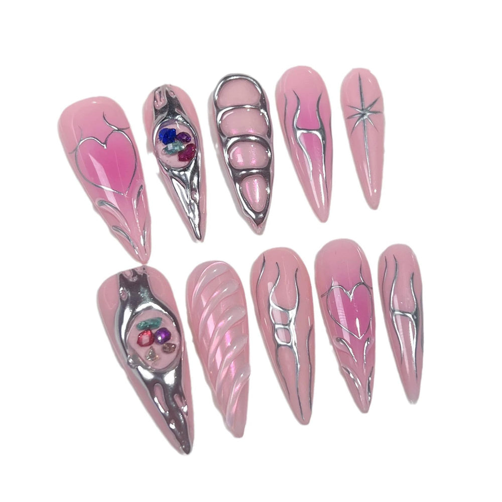 Qicaijia full cover stick-on nails provide a seamless, salon-like finish.